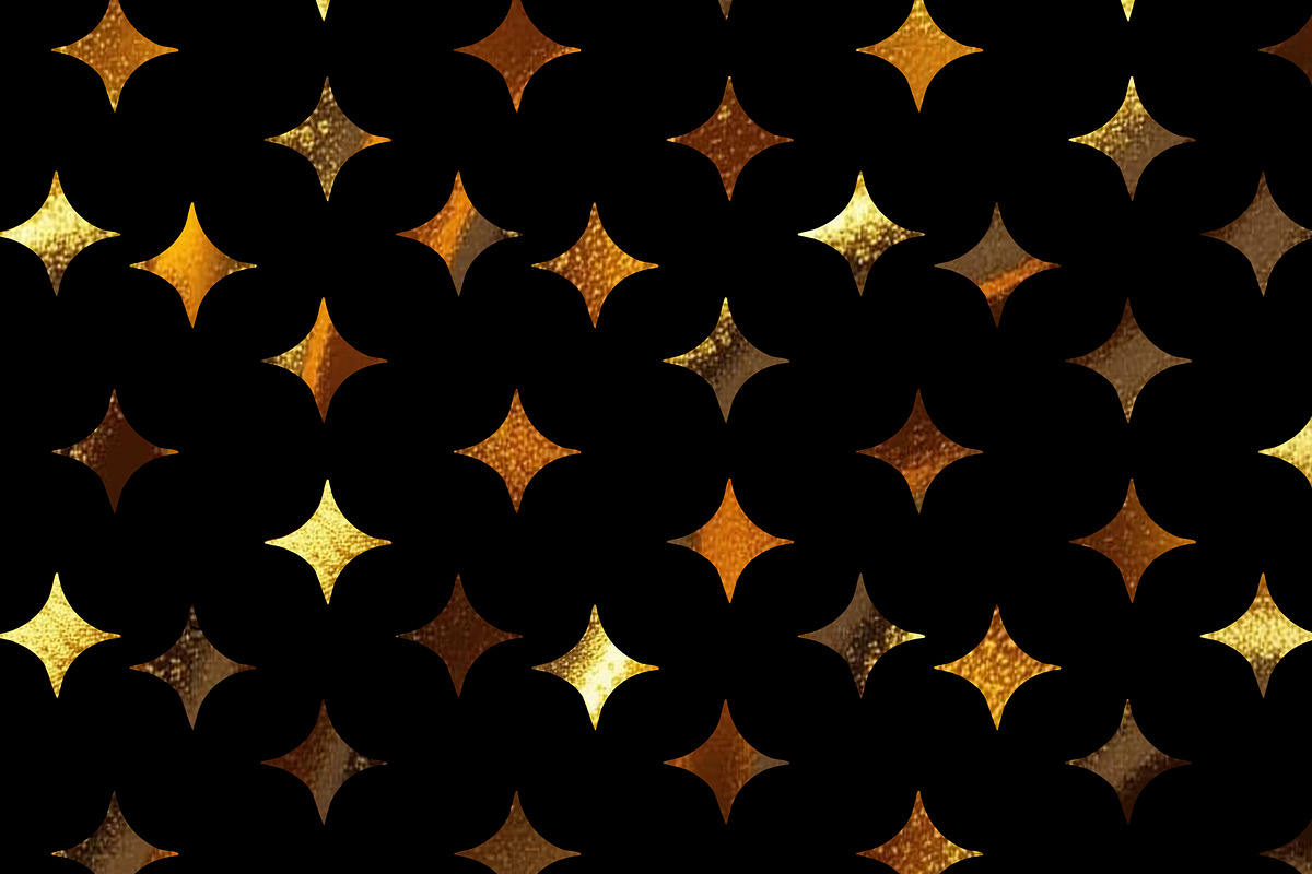 Gold Stars on Black Seamless Repeat, a Pattern Graphic by Sharon Schwalbe (Photo 4 of 5)