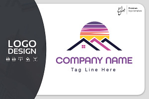 Sunset Home Logo template only 15$