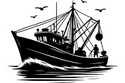 Vintage Fishing Boat Bundle, an Object Graphic by Designer_Momina (Thumbnail 5 of 13)