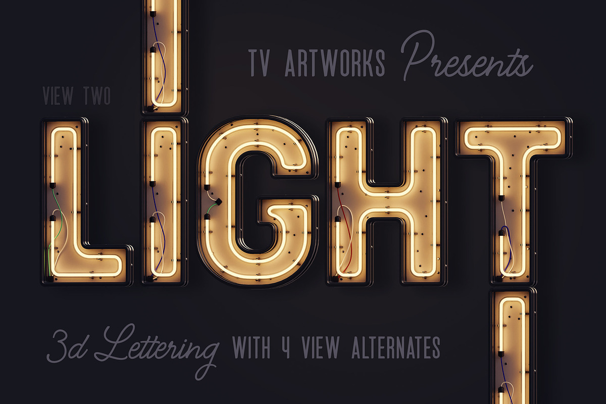 Modern Neon 3D Lettering, a Graphic by TVartworks (Photo 2 of 18)