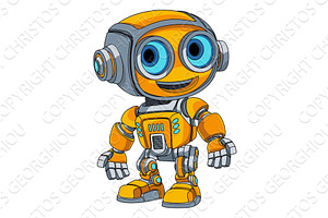 Robot Mascot Cartoon Cute Fun Alien, an Illustration by Christos Georghiou