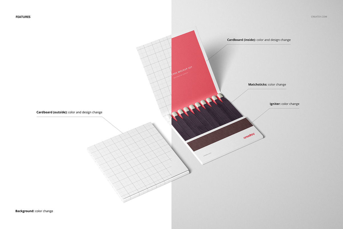 Matches Mockup Set, a Packaging Mockup by Creatsy (Photo 3 of 11)