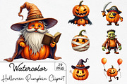 Halloween Pumpkin Character Clipart, an Illustration by CrexoraLab (Thumbnail 1 of 5)