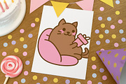 Cat Gift Box Clipart Set, an Animal Illustration by Palau (Thumbnail 4 of 10)