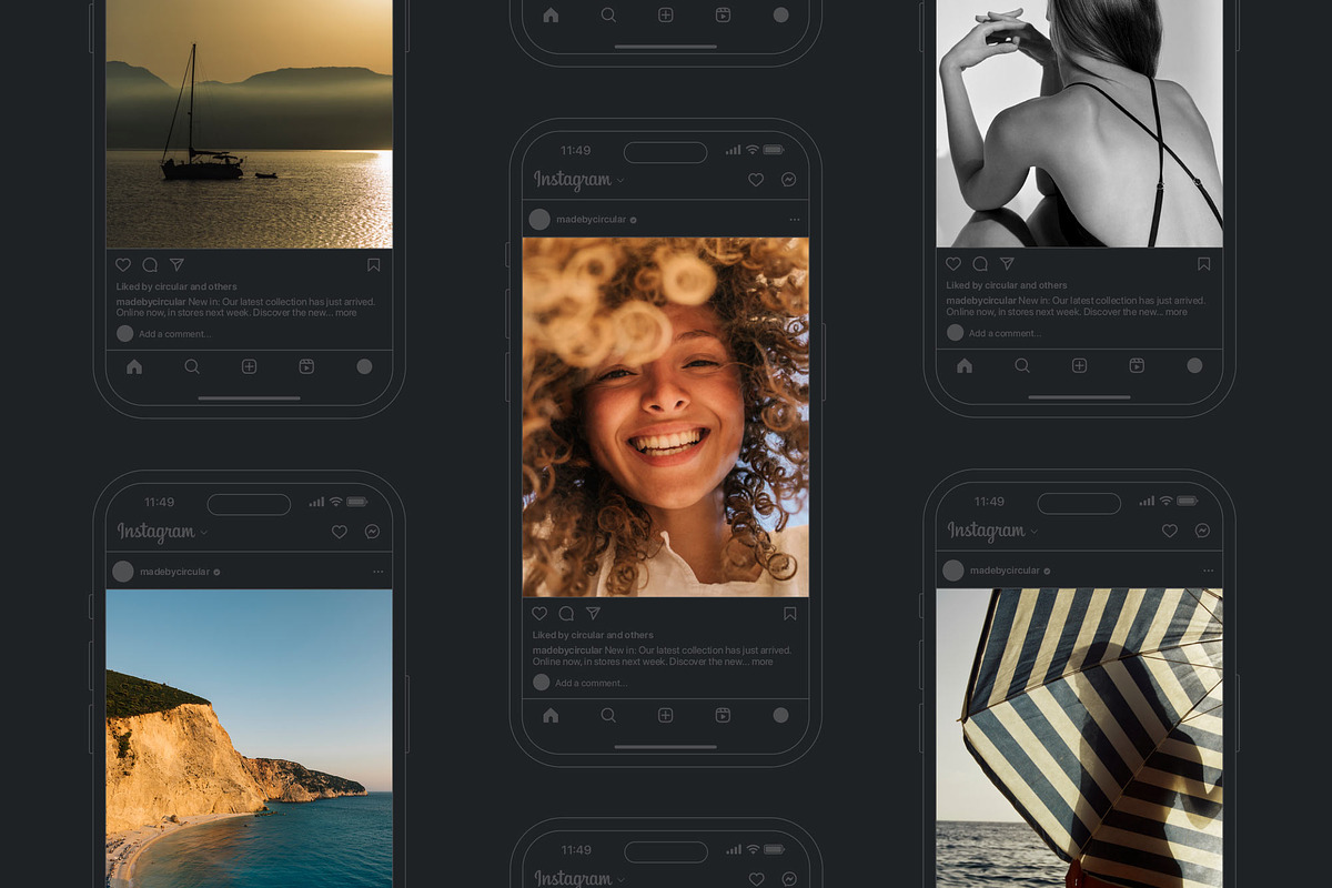 FRAMES / Instagram Vector Mockup Kit, a Social Media Template by Circular (Photo 9 of 20)
