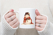 Watercolor Christmas Snowman Clipart, an Illustration by designcity5 (Thumbnail 4 of 5)