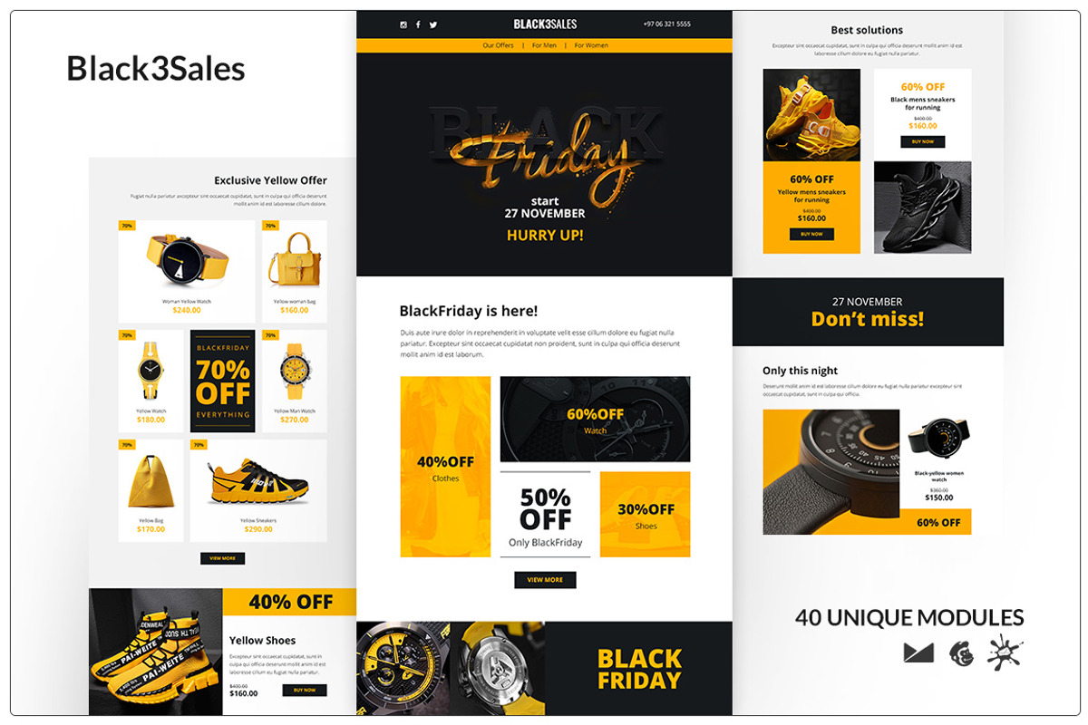 Black3Sales Template + OnlineBuilder, an Email Template by TheevsDesign