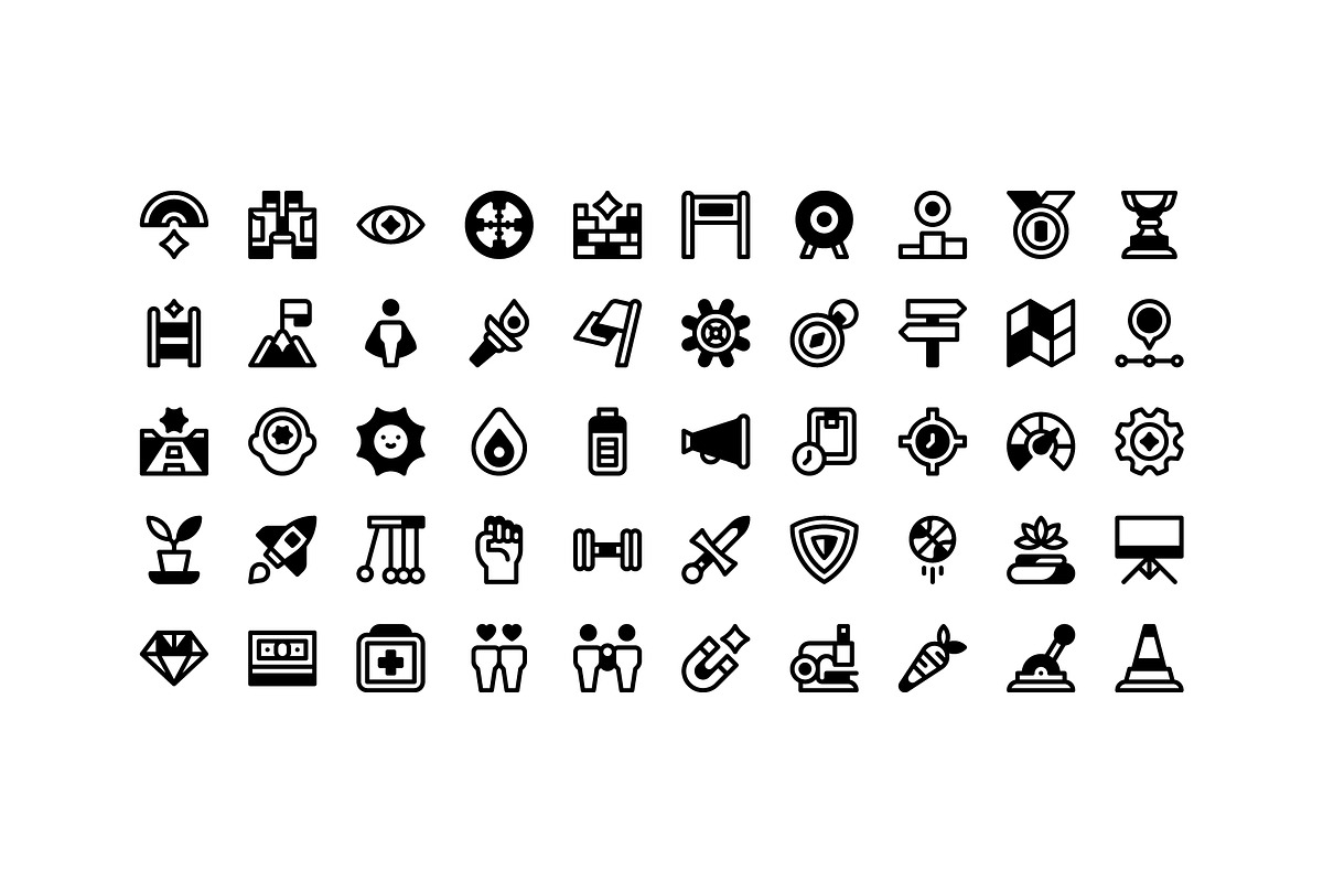 50 Motivation Icons, an Outline Icon by Side Project (Photo 3 of 8)