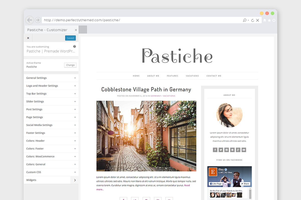 Minimalist WordPress Theme Pastiche, a WordPress Template by Trendy Themes (Photo 2 of 2)
