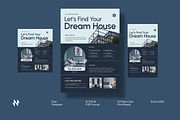 Blue Real Estate Flyer Template, a Flyer Template by Neermana (Thumbnail 1 of 4)