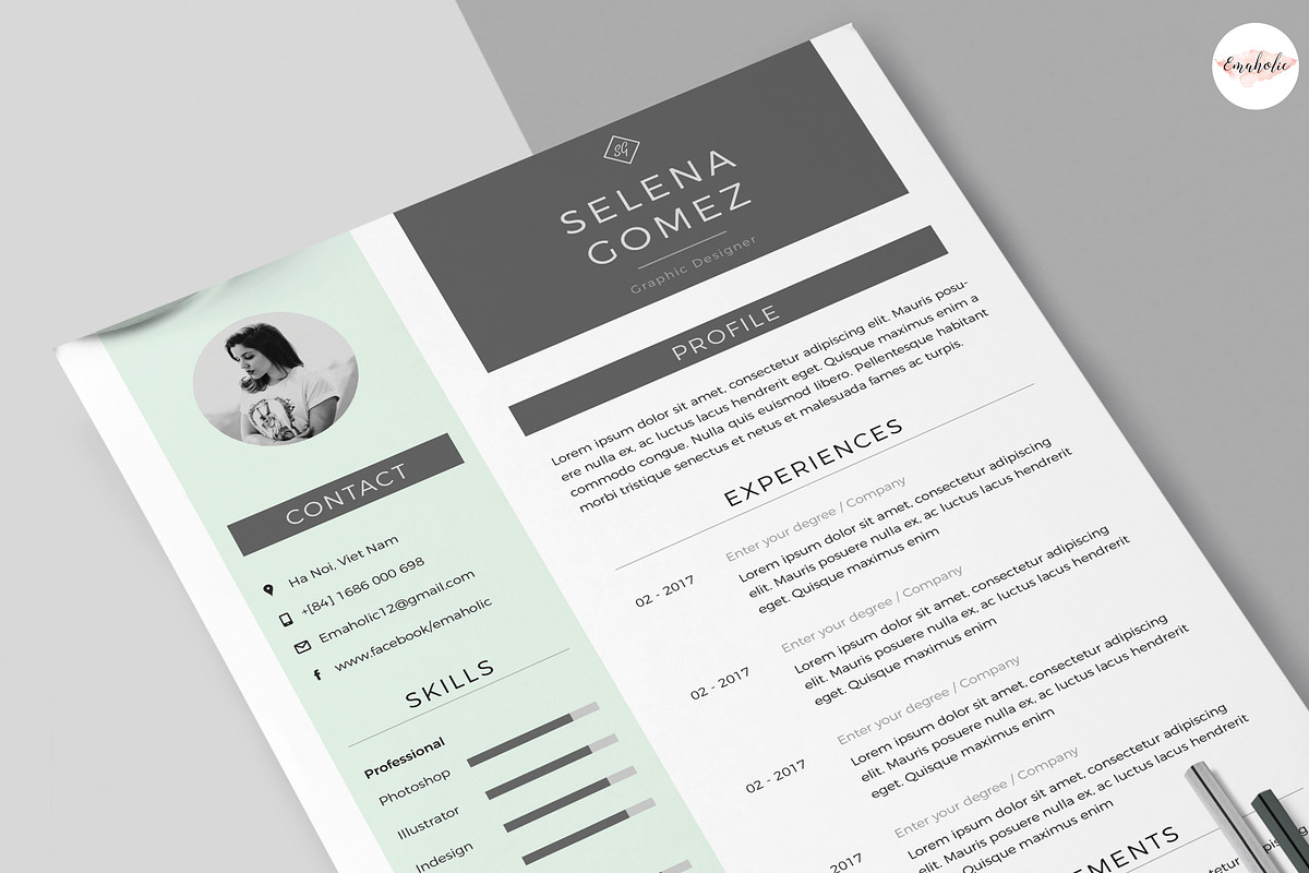 Modern CV Template, a Resume Template by Emaholic Template (Photo 5 of 5)