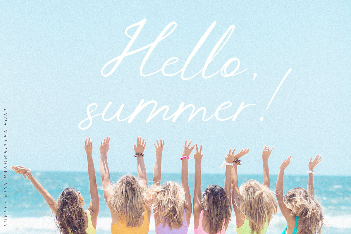 Lovely Kiss script font, a Script Font by CuteDreamyDesign (Photo 2 of 16)