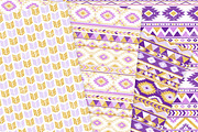 Purple & Gold Boho Seamless Pattern, a Pattern Graphic by Avenie Digital (Thumbnail 3 of 4)