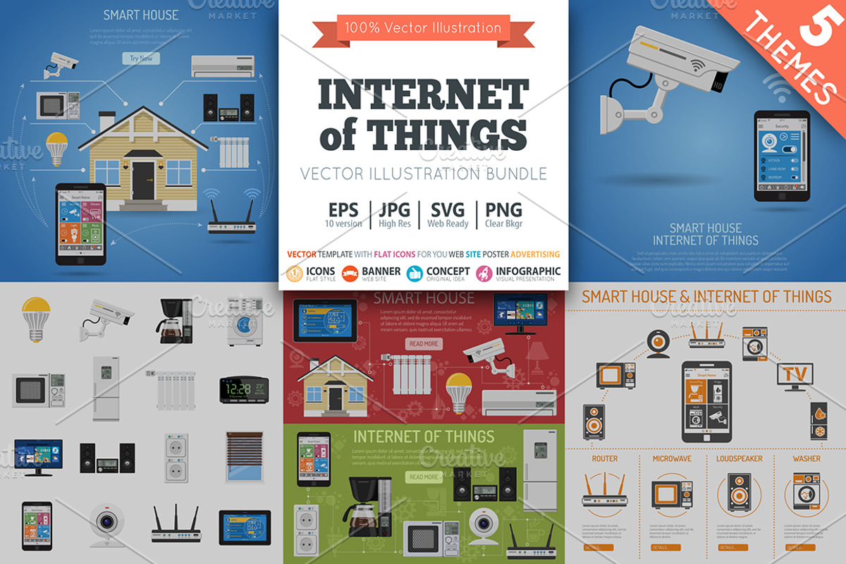 Smart House and internet of things, a Technology Illustration by TAlex (Photo 1 of 6)