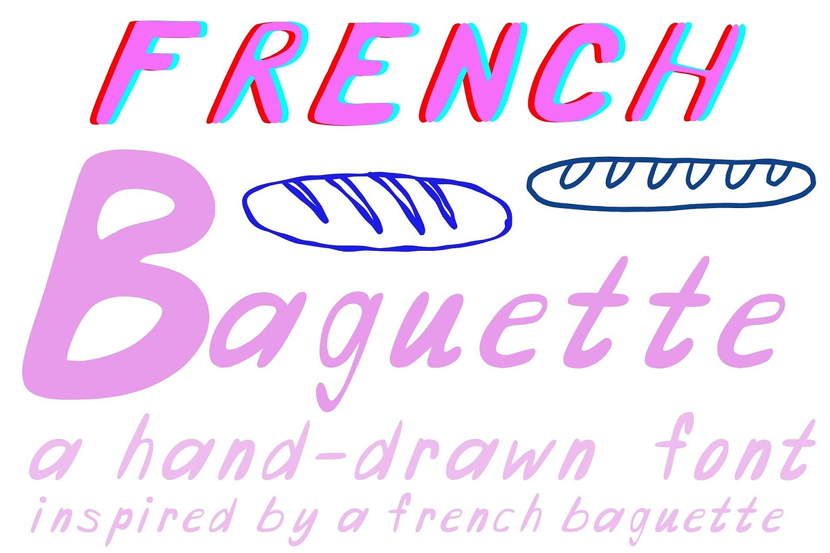 French Baguette Aesthetic Font, a Handwritten Font by Eryn Rose Design (Photo 1 of 7)