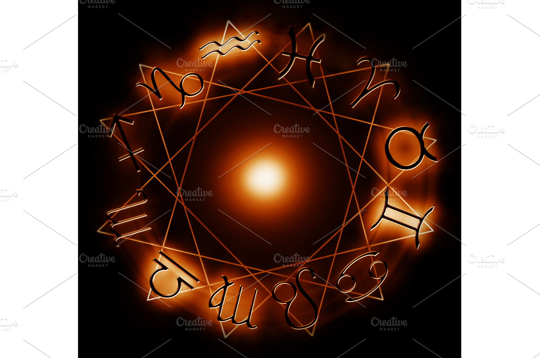 fire zodiac circle, an Abstract Photo by BazziBa♥