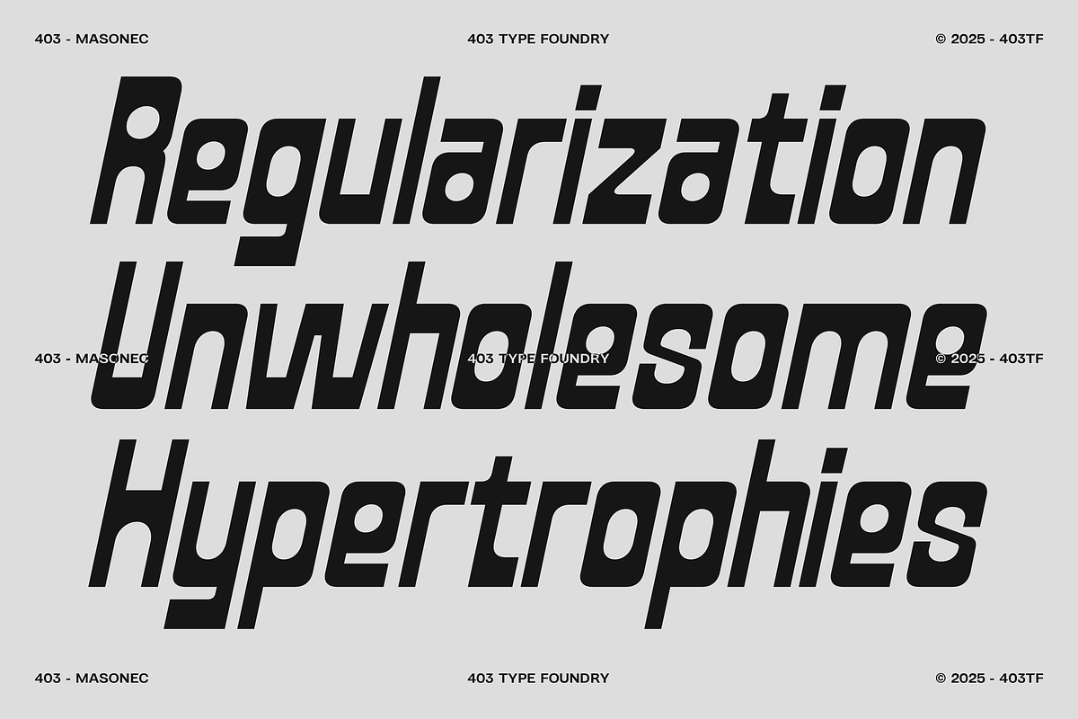 403 Masonec — Brutalist Display Font, a Sans Serif Font by 403 Type Foundry (Photo 9 of 15)