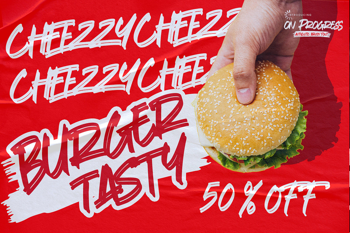 On Progress - Authentic Brush Font, a Font by Gassstype (Photo 5 of 8)