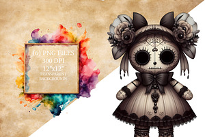 Lolita Goth Style Voodoo Doll PNGs