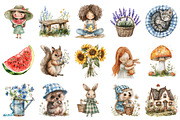 Summer Cottagecore Clipart, an Illustration by Design Market (Thumbnail 2 of 5)