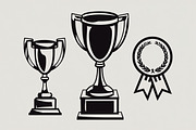 Trophy and Award Medal Icon Bundle, an Illustration by hafijul (Thumbnail 4 of 7)
