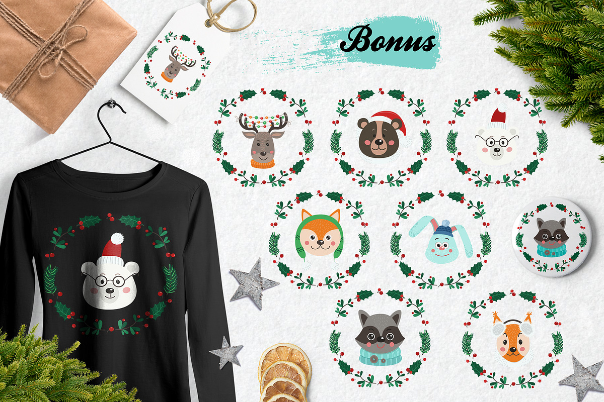 Christmas animals, a Wallpaper Graphic by Nafanya (Photo 7 of 8)