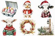 Christmas Farm Sublimation Clipart, an Illustration by Craft Nest (Thumbnail 2 of 6)