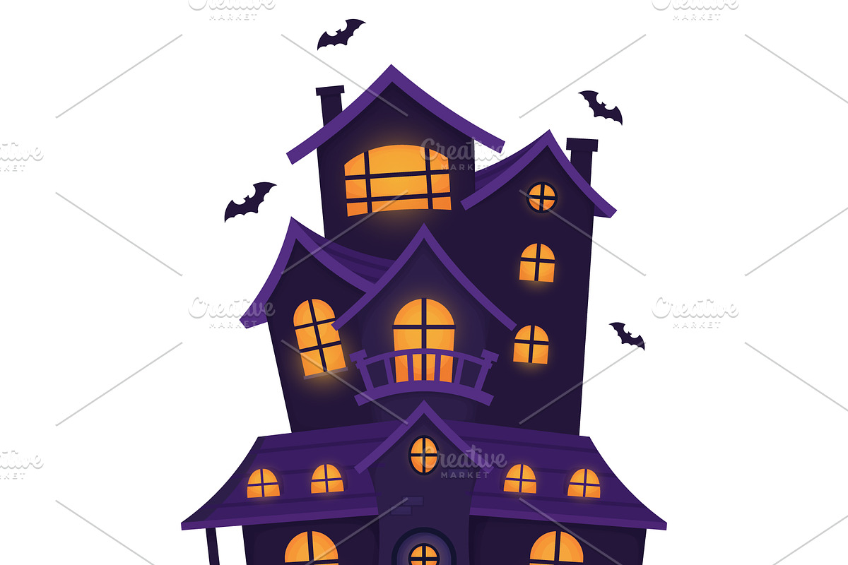 Spooky Halloween haunted house, a Seasonal Illustration by Yayasya (Photo 2 of 3)