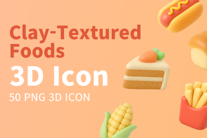 Adorably clay-textured foods, a Food & Drink 3D Model by 감귤맛샴푸