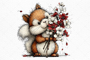 Whimsical Spring Squirrel Clipart, an Illustration by Craft Nest (Thumbnail 10 of 11)