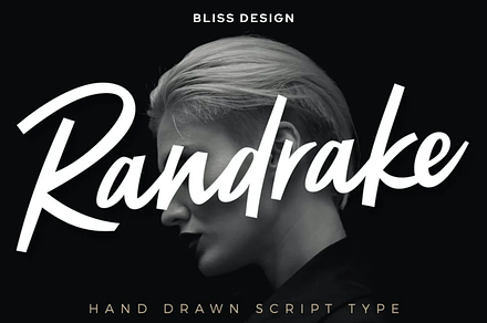Randrake - Font Script, a Script Font by BLISS DESIGN