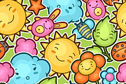 Seamless kawaii child patterns., a Pattern Graphic by incomible (Thumbnail 1 of 3)