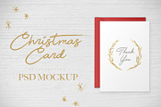 Christmas Card PSD Mockup, a Print Template by Caby (Thumbnail 1 of 4)