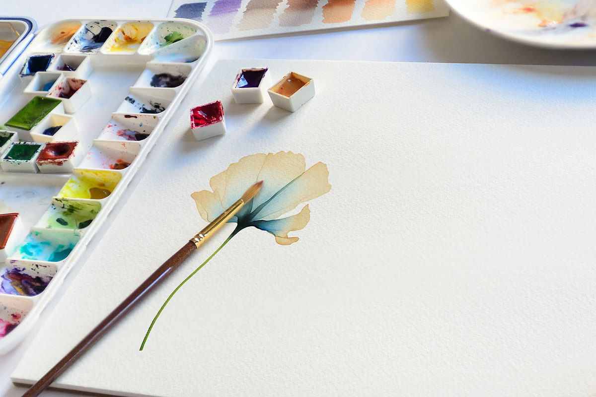 Watercolor Translucent Flower Vector, a Pattern Graphic by Deckar_art (Photo 5 of 5)