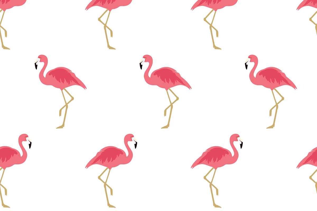 Seamless pattern pink flamingo, a Pattern Graphic by Viktorijareut (Photo 1 of 5)