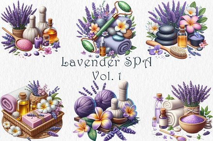 Lavender Spa Clipart Bundle
