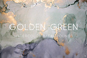 Golden green watercolor textures, a Background Graphic by Soul Art (Thumbnail 1 of 11)