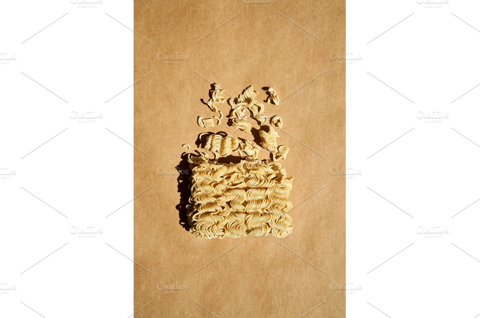 Instant ramen noodle block with, a Food & Drink Photo by Gladkov photography