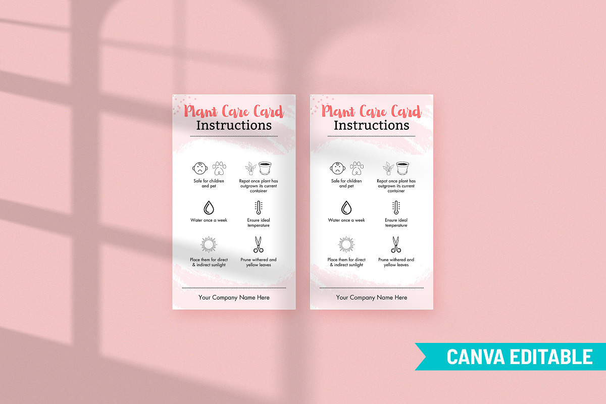 Plant Care Card Template, a Templates & Theme by Snapybiz (Photo 4 of 10)
