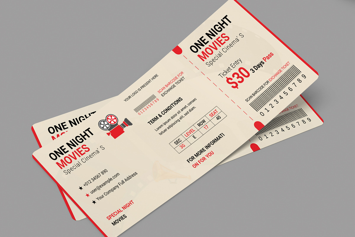 Vintage Cinema Ticket preview 3
