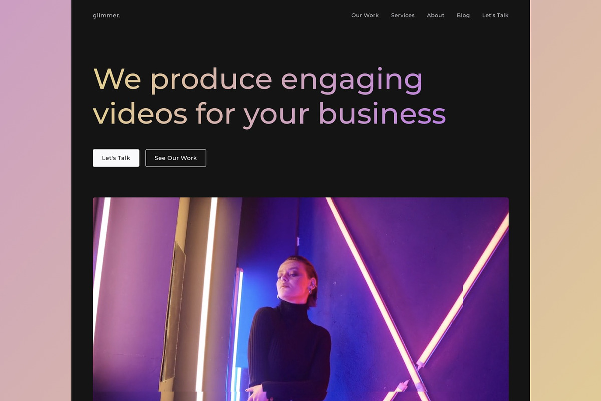 Glimmer - Framer Template for Video, a Templates & Theme by Madalinacristea (Photo 1 of 3)