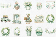 Country Farmhouse Easter Watercolor, an Illustration by NiiiNArt (Thumbnail 4 of 6)