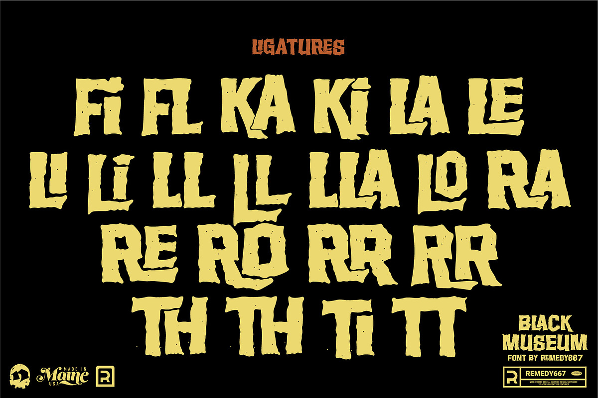 Black Museum - Retro Horror Font, a Sans Serif Font by Remedy667 (Photo 4 of 6)
