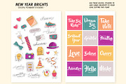 New Year Digital Planner Stickers, a Stationery Template by Bella+Sophia Creative (Thumbnail 2 of 6)