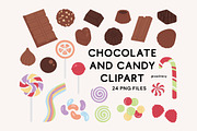 Chocolate & Candy Clipart - Swiitery, a Food Illustration by Iconixar & Friends (Thumbnail 1 of 2)