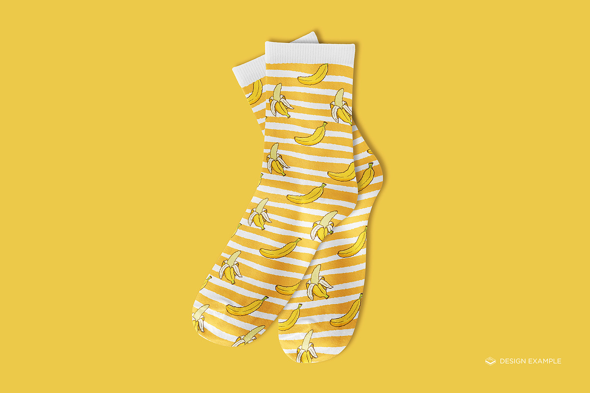 Mid Calf Crew Socks 2 Mock-up, a Packaging Mockup by Branda Keeps (Photo 9 of 17)