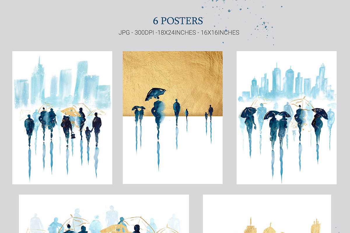 Watercolor Silhouettes People Set, a Person Illustration by AlineArtStore (Photo 12 of 12)
