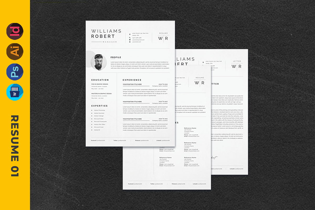 9 in 1 Resume, CV/Curriculum Vitae, a Resume Template by pixel_studio (Photo 2 of 10)