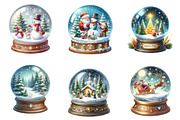 Watercolor Christmas SnowGlobe PNG, an Illustration by SinaCreation (Thumbnail 4 of 7)