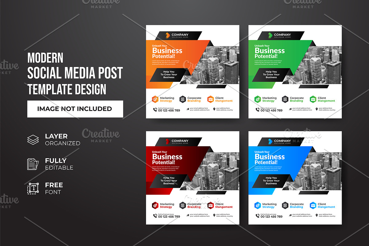 Social Media Post Template, a Social Media Template by gstudiovect21 (Photo 14 of 72)